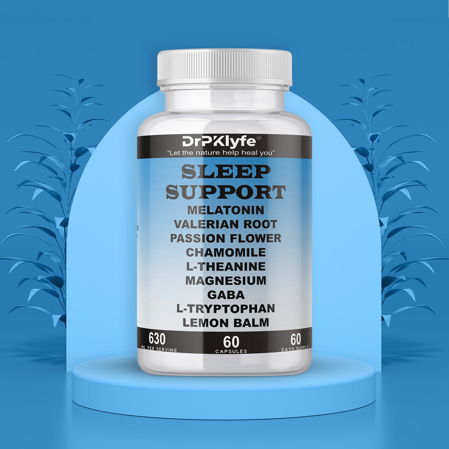 Sleep Aid: Melatonin Valerian Root Passion Flower Chamomile L-Theanine Magnesium GABA Capsules: 630mg, 60 Days Supply for Men & Women|Natural Sleep Aid Solution
