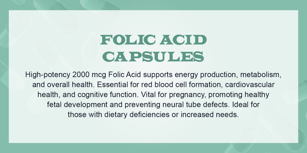 Folic Acid Tablets for Energy, Pregnancy & Nutritional Support – 2000 mcg Folate, Vitamin B9, Prenatal Formula – 250 Tablets (8-Month Supply)