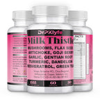 Milk Thistle Capsules for Liver Detox & Cleanse Support – with Dandelion Root, Resveratrol, Artichoke, Moringa, Silymarin – 120 Capsules (60-Day Supply)