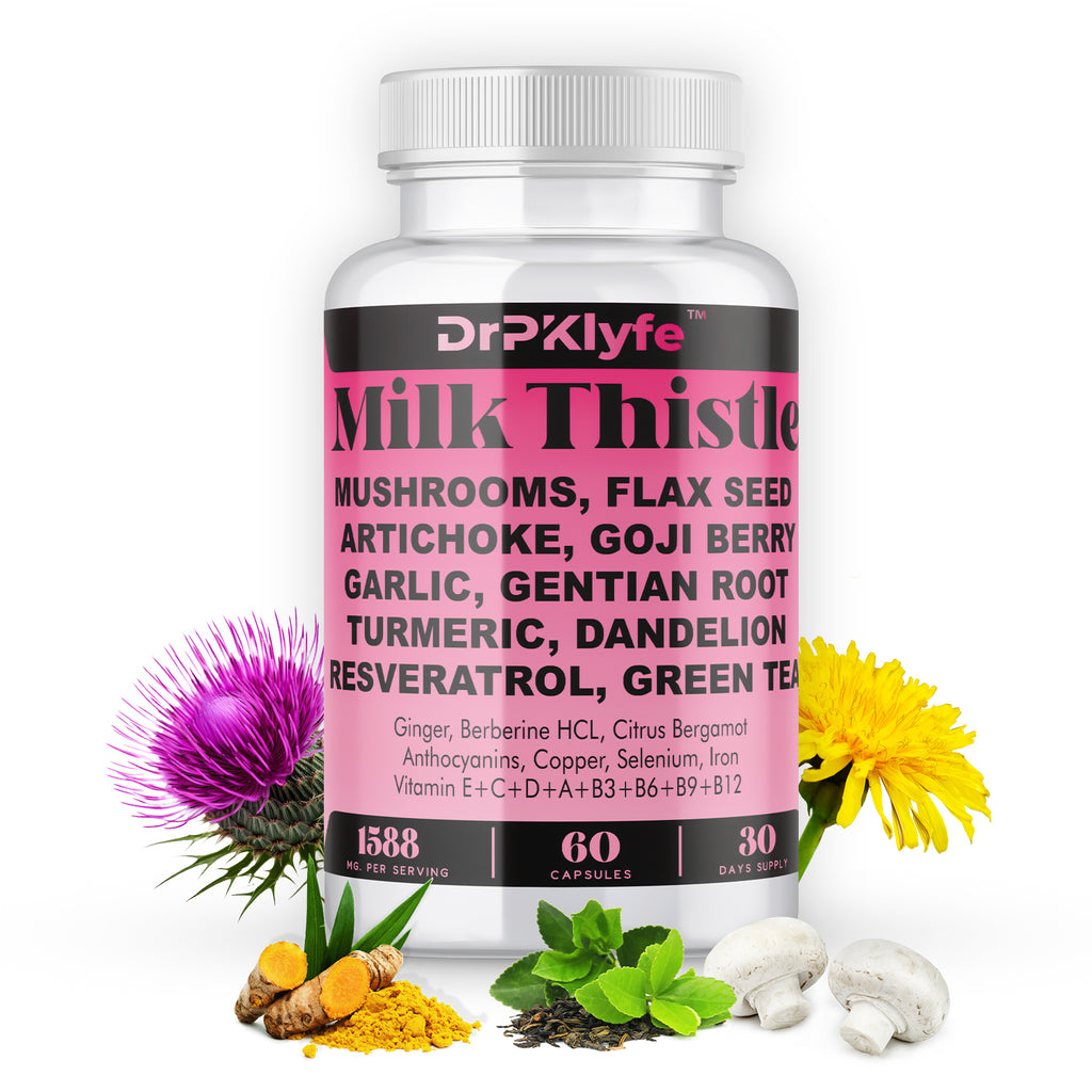 Milk Thistle Capsules for Liver Detox & Cleanse Support – with Dandelion Root, Resveratrol, Artichoke, Moringa, Silymarin – 120 Capsules (60-Day Supply)