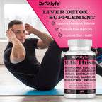 Milk Thistle Capsules for Liver Detox & Cleanse Support – with Dandelion Root, Resveratrol, Artichoke, Moringa, Silymarin – 120 Capsules (60-Day Supply)