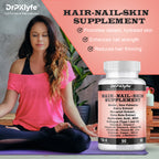 Hair, Nail and Skin Supplement Capsules:Biotin, Collagen, Collagen Peptides, Acid Hyaluronic, Biotin, Vitamin A, C, B5, B6 Saw Palmetto & More - 90 Capsules.
