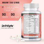 Hair, Nail and Skin Supplement Capsules:Biotin, Collagen, Collagen Peptides, Acid Hyaluronic, Biotin, Vitamin A, C, B5, B6 Saw Palmetto & More - 90 Capsules.