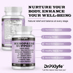 DrPklyfe's Menopause Supplement Capsules 655mg with Maca, Green Tea, Evening Primrose, Black Cohosh, Dong Quai, Chasteberry, Red Clover, Sage, St. John's Wort & Ginseng, Fresh Sage Leaves.
