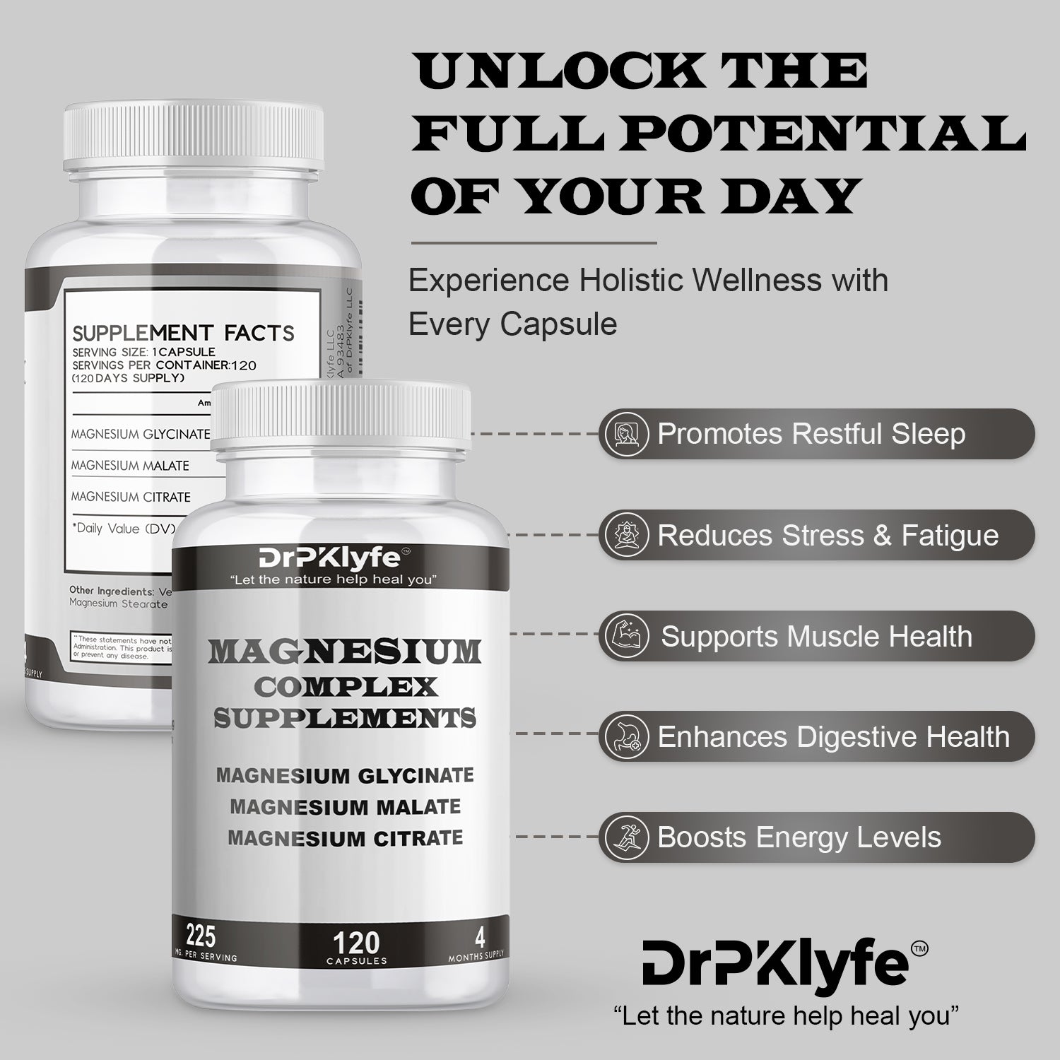 DrPKLyfe® Magnesium Complex Supplement | for relaxation, Sleep and Muscle recovery