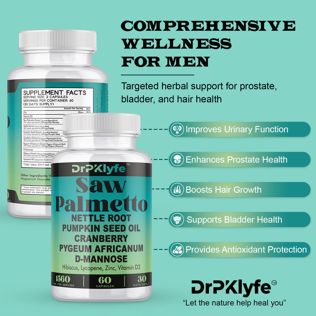 Pumpkin Seed Oil & Hair Growth Supplement with Saw Palmetto for Women, DHT Blocker for Men, PCOS Prostate Health, Pygeum, Lycopene, Mens Health