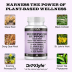 DrPklyfe's Menopause Supplement Capsules 655mg with Maca, Green Tea, Evening Primrose, Black Cohosh, Dong Quai, Chasteberry, Red Clover, Sage, St. John's Wort & Ginseng, Fresh Sage Leaves.