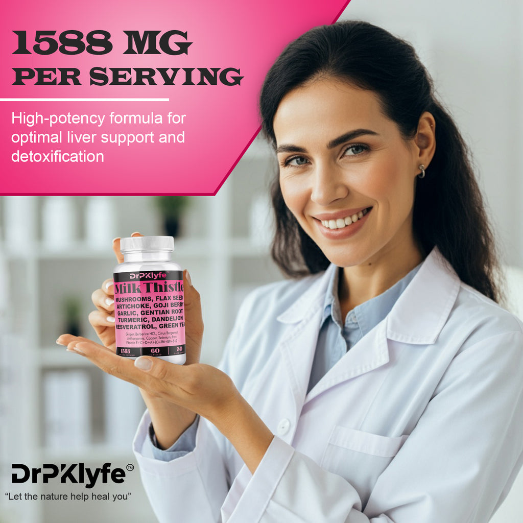 Milk Thistle Capsules for Liver Detox & Cleanse Support – with Dandelion Root, Resveratrol, Artichoke, Moringa, Silymarin – 120 Capsules (60-Day Supply)